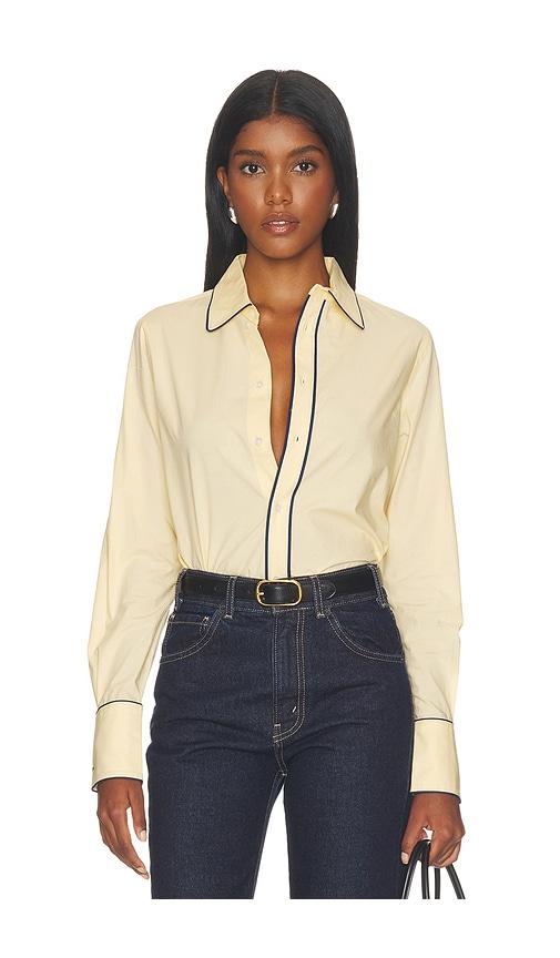 polo ralph lauren long sleeve collared shirt in yellow. - size 0 (also in 2, 4, 6, 8)