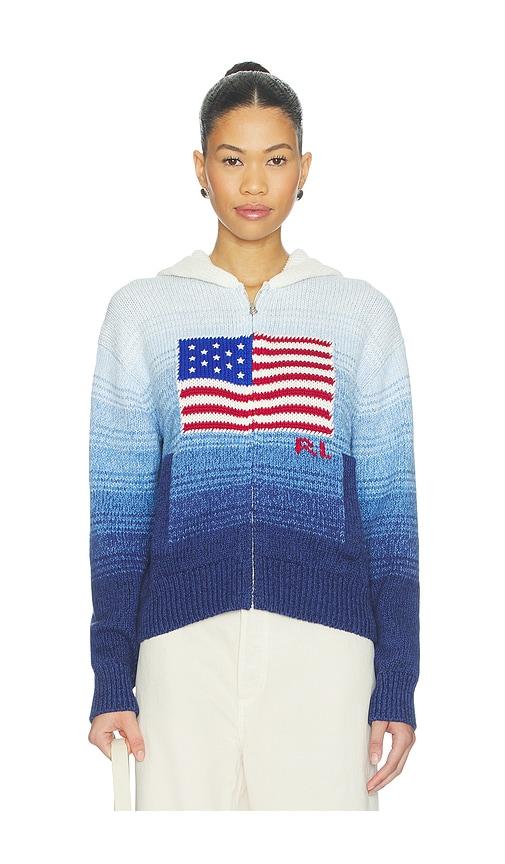 polo ralph lauren long sleeve hooded jacket in blue. - size m (also in s)