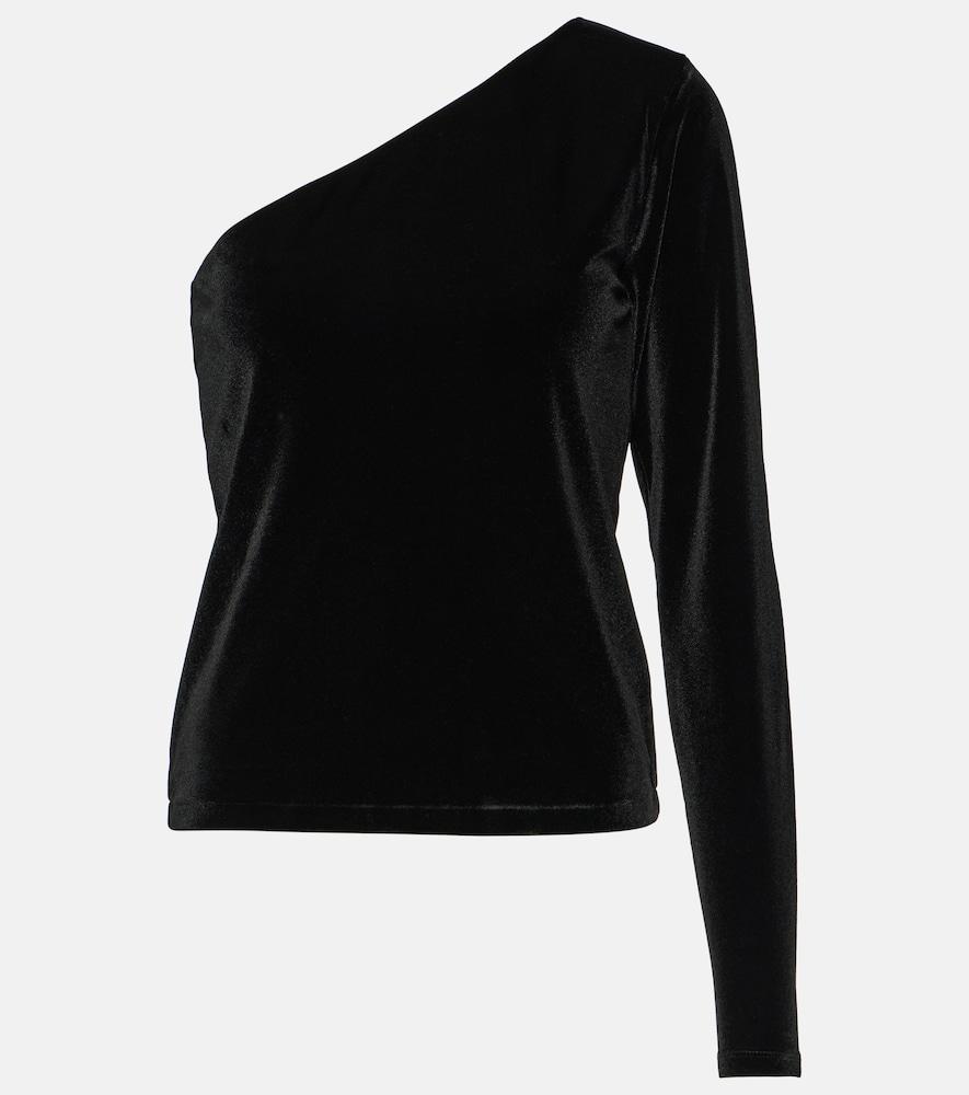 polo ralph lauren one-shoulder velvet top