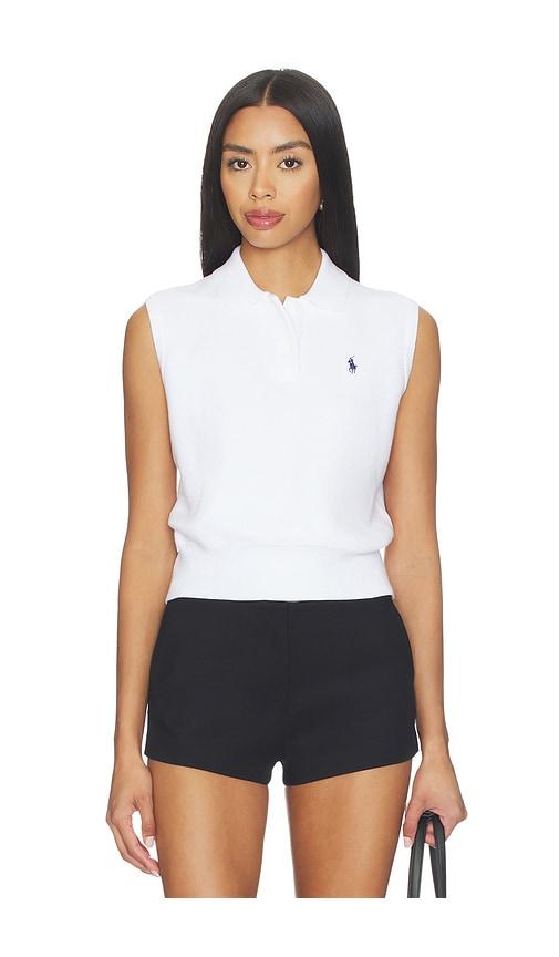 polo ralph lauren pima cotton sleeveless polo in white. - size l (also in xl)