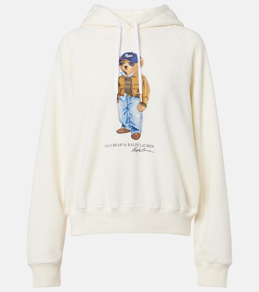 polo ralph lauren polo bear cotton-blend jersey hoodie