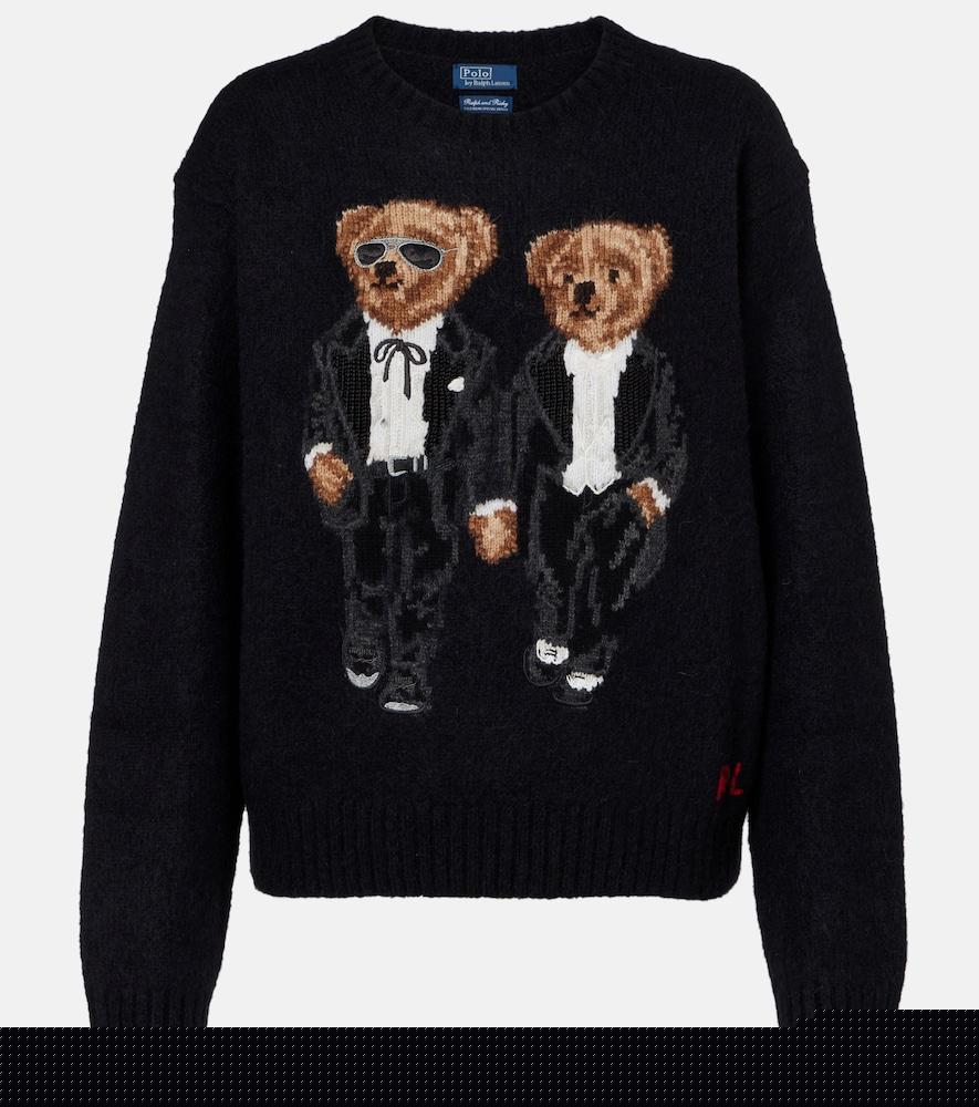 polo ralph lauren polo bear wool-blend sweater