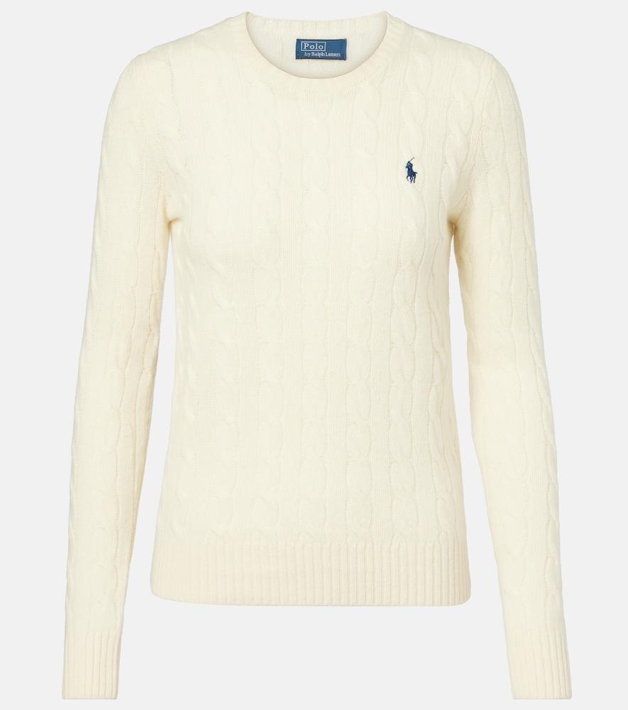 polo ralph lauren pony cable-knit wool and cashmere sweater