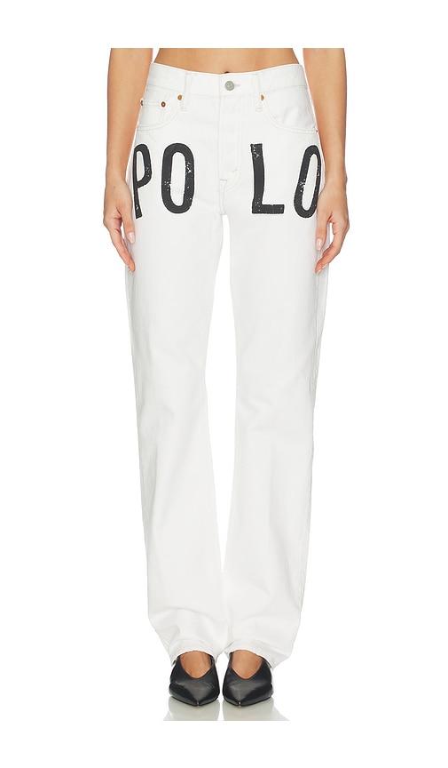 polo ralph lauren rigid denim standard straight pants in blue. - size 26 (also in 27, 28)