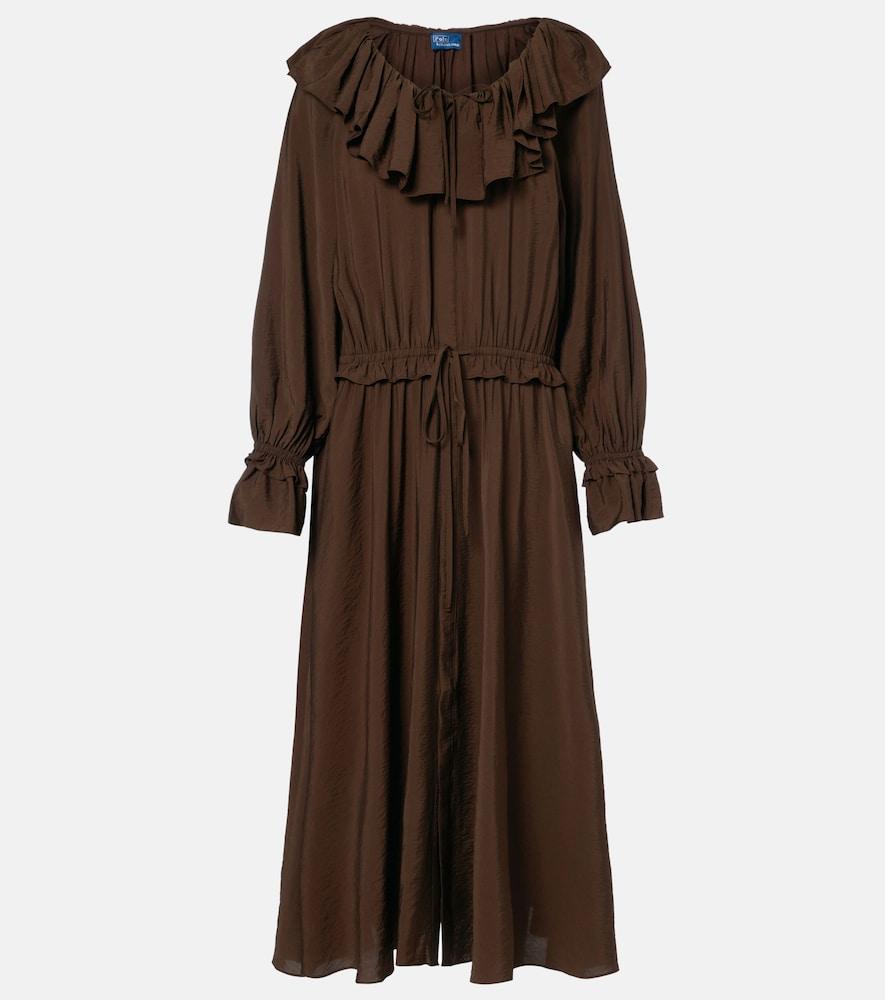 polo ralph lauren ruffled midi dress