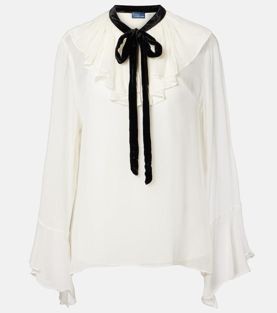 polo ralph lauren ruffled tie-front blouse