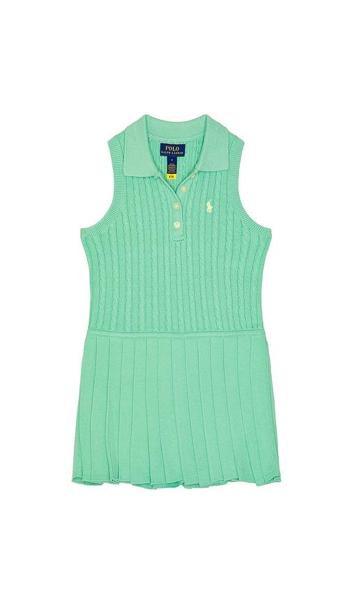 polo ralph lauren sleeveless cotton mini cable collared dress in sage. - size 2 (also in 3)