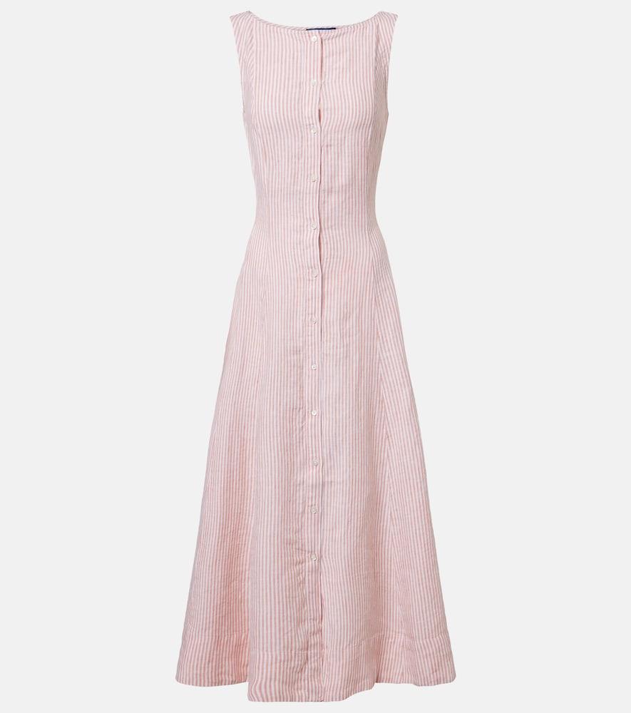 polo ralph lauren striped linen midi dress