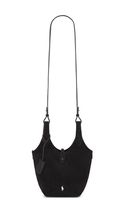 polo ralph lauren suede crossbody bag small in black.