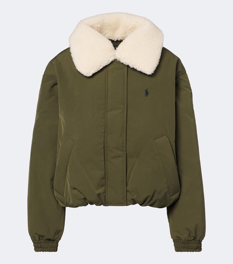 polo ralph lauren teddy-trimmed technical down jacket