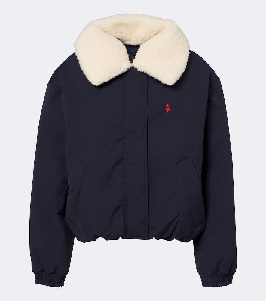 polo ralph lauren teddy-trimmed technical down jacket