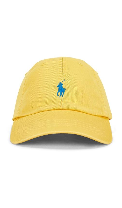 polo ralph lauren twill classic sport cap hat in yellow.