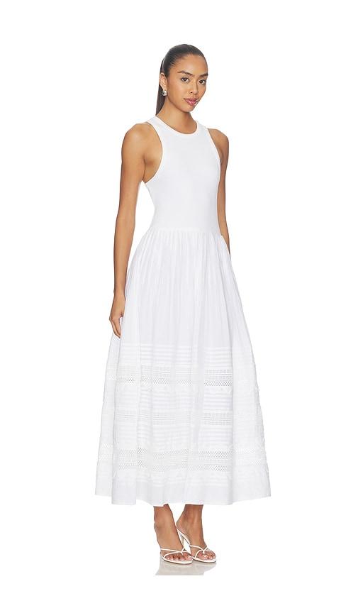 polo ralph lauren voile crew neck fit & flare dress in white. - size l (also in m, xl)