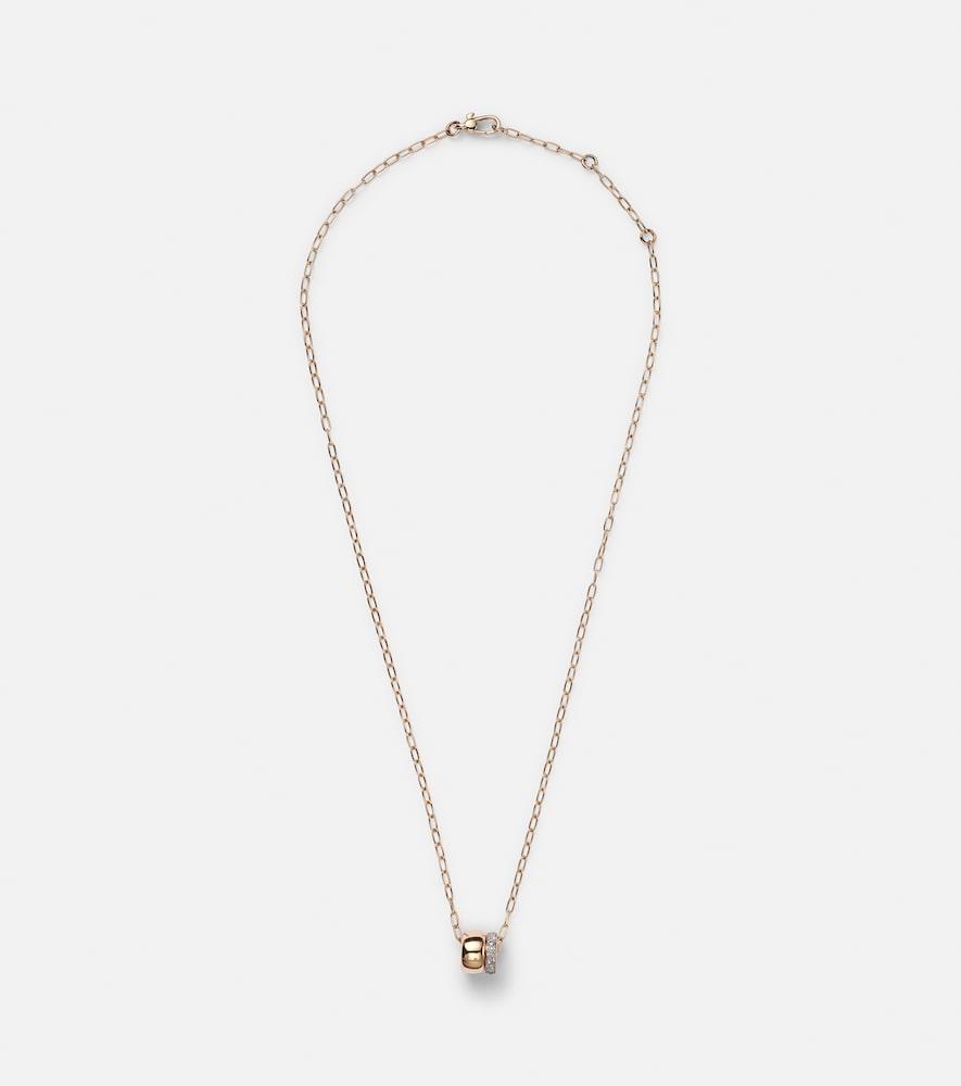pomellato iconica 18kt gold necklace with diamonds