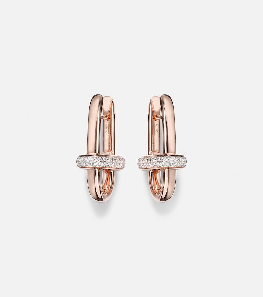 pomellato iconica 18kt rose gold earrings with diamonds