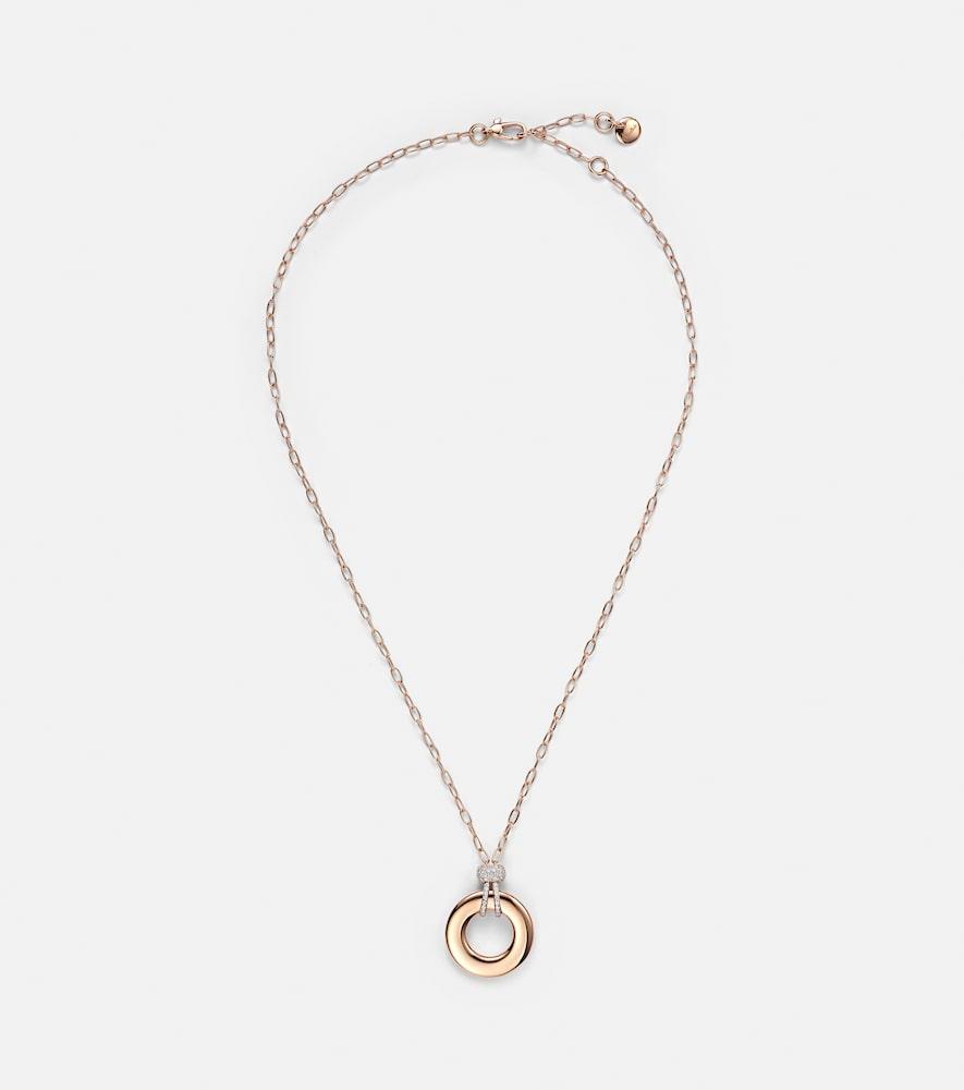 pomellato iconica 18kt rose gold pendant necklace with diamonds