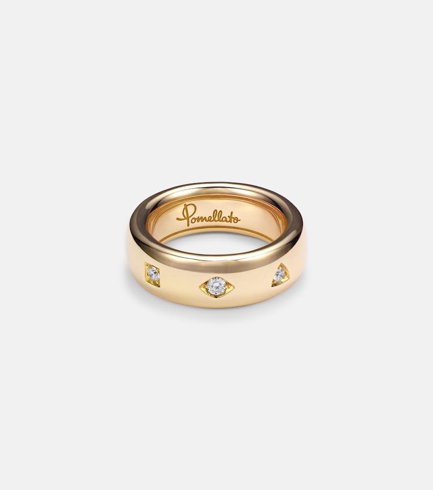 pomellato iconica 18kt rose gold ring with diamonds