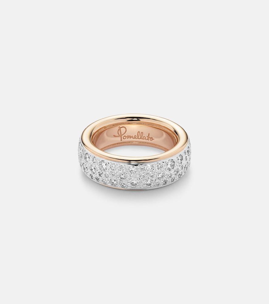 pomellato iconica 18kt rose gold ring with diamonds
