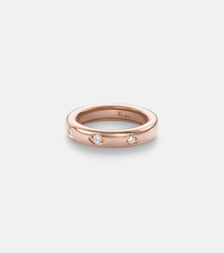 pomellato iconica extra slim 18kt rose gold ring with diamonds