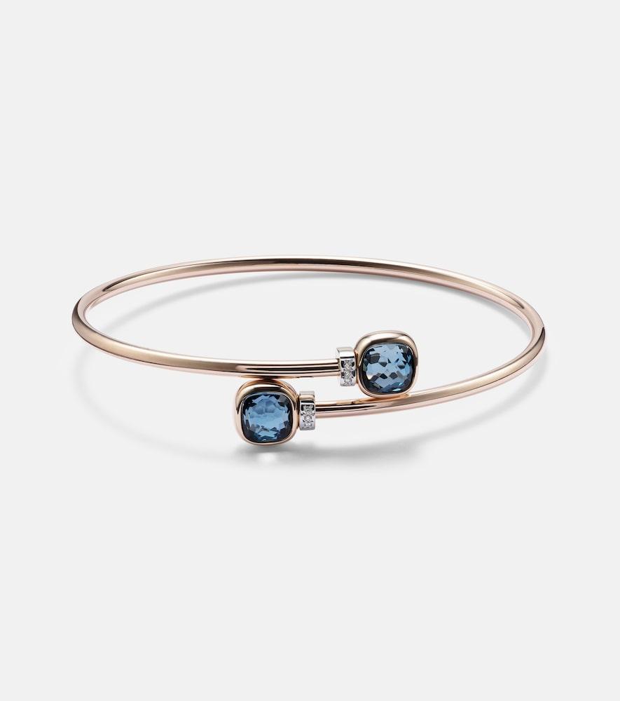 pomellato nudo 18kt gold bangle with topazes and diamonds