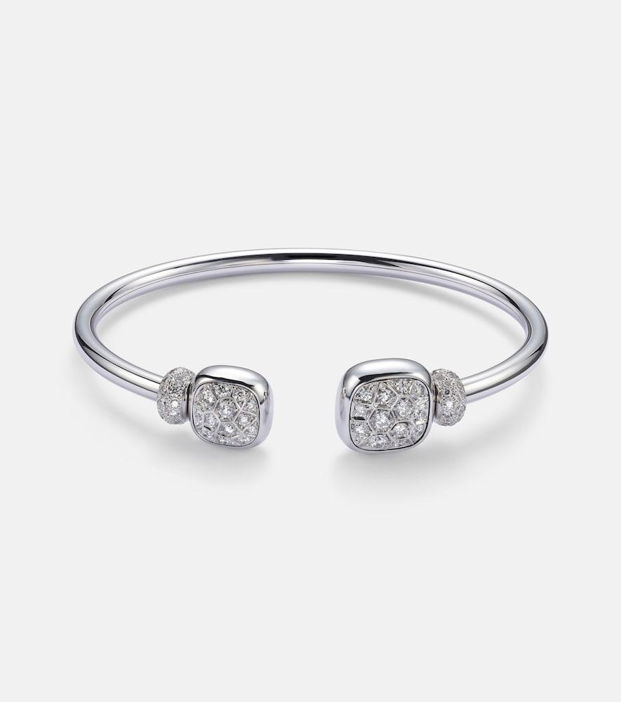 pomellato nudo 18kt white gold cuff bracelet with topaz and diamonds