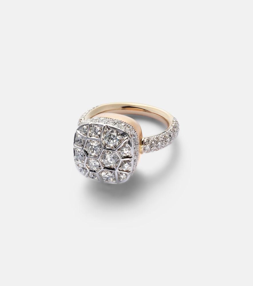 pomellato nudo assoluto 18kt rose and white gold ring with diamonds