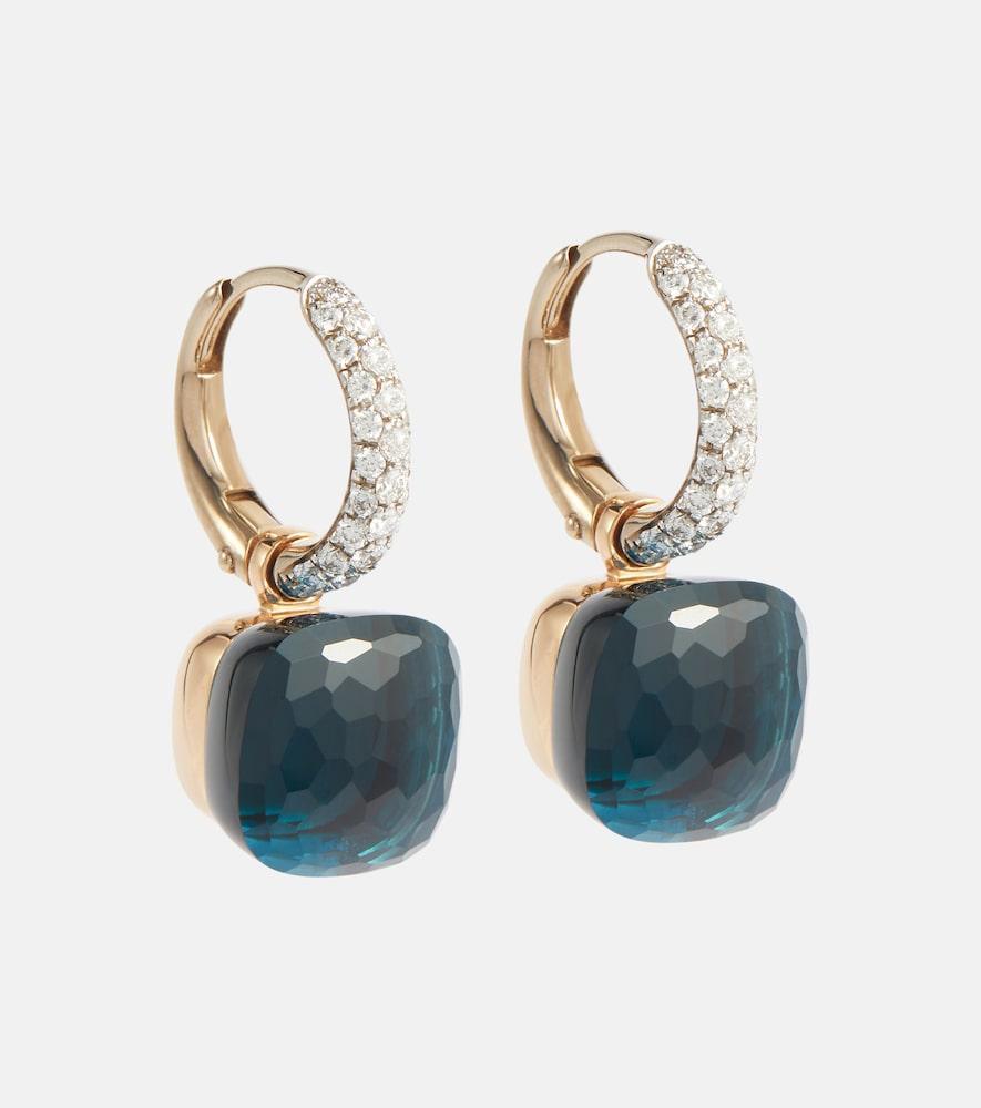 pomellato nudo classic 18kt gold earrings with topaz and diamonds