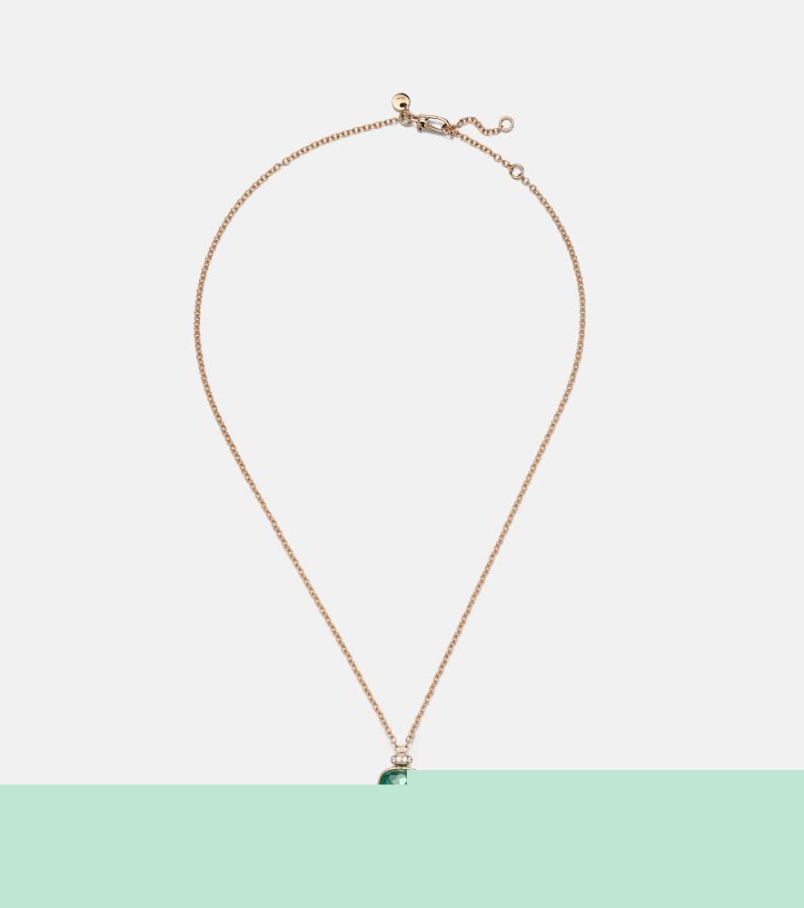 pomellato nudo classic 18kt rose and white gold necklace with gemstones