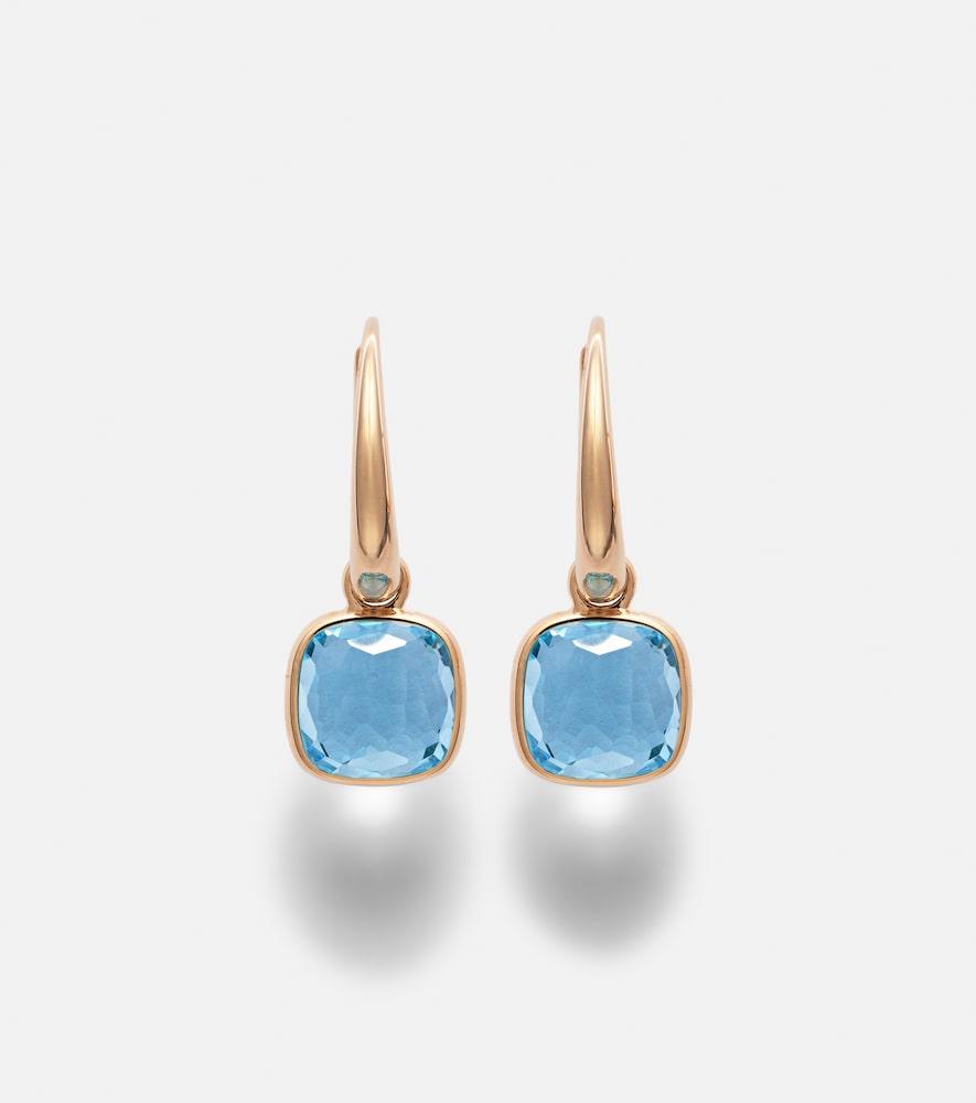 pomellato nudo mini 18kt rose gold earrings with topazes