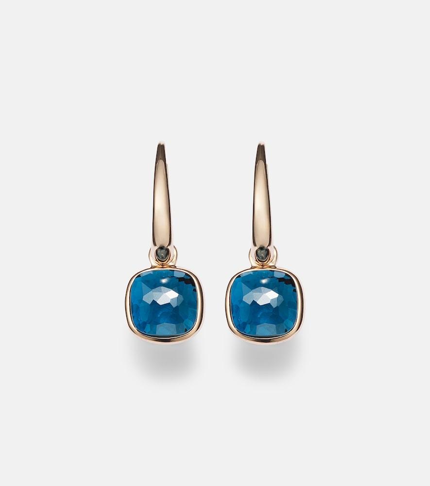 pomellato nudo mini 18kt rose gold earrings with topazes