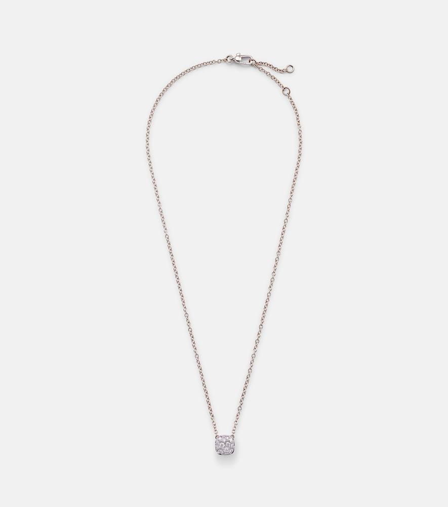 pomellato nudo solitaire 18kt rose and white gold necklace with diamonds