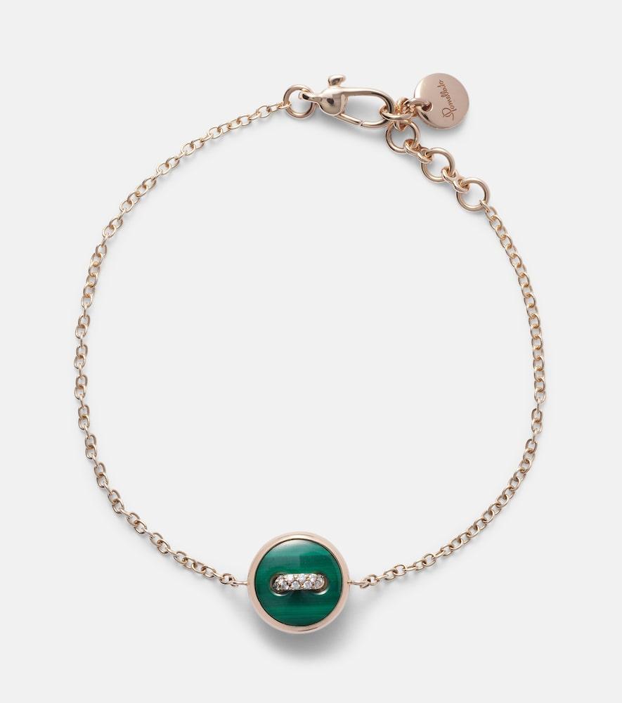 pomellato pom pom dot 18kt rose gold chain bracelet with gemstones