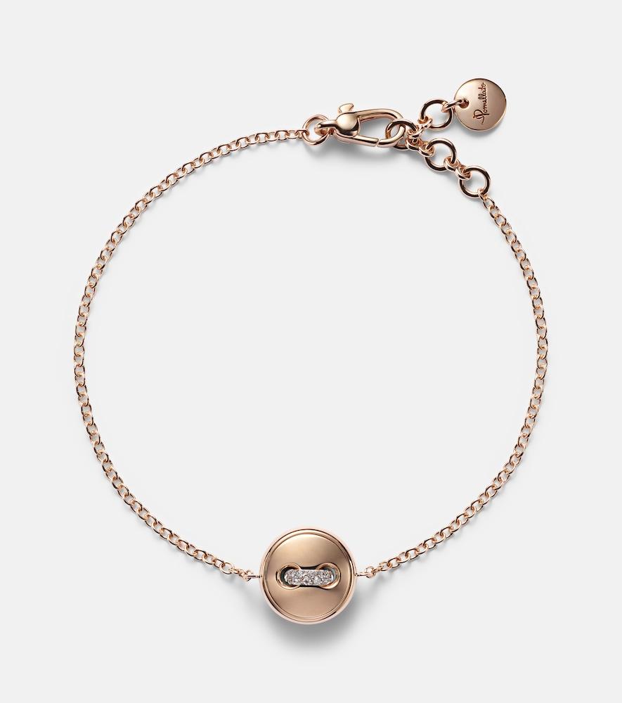 pomellato pom pom dot 18kt rose gold pendant bracelet with turquoise and diamonds