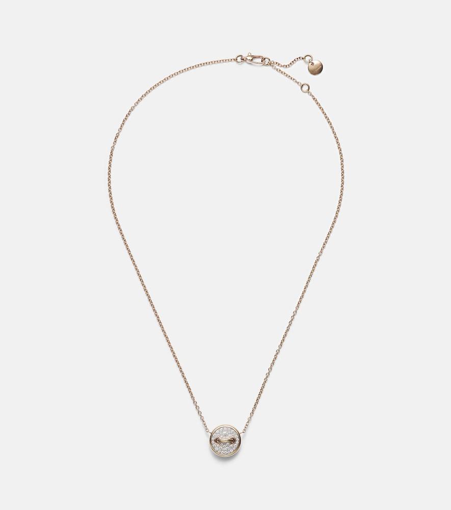 pomellato pom pom dot 18kt rose gold pendant necklace with mother-of-pearl and diamonds