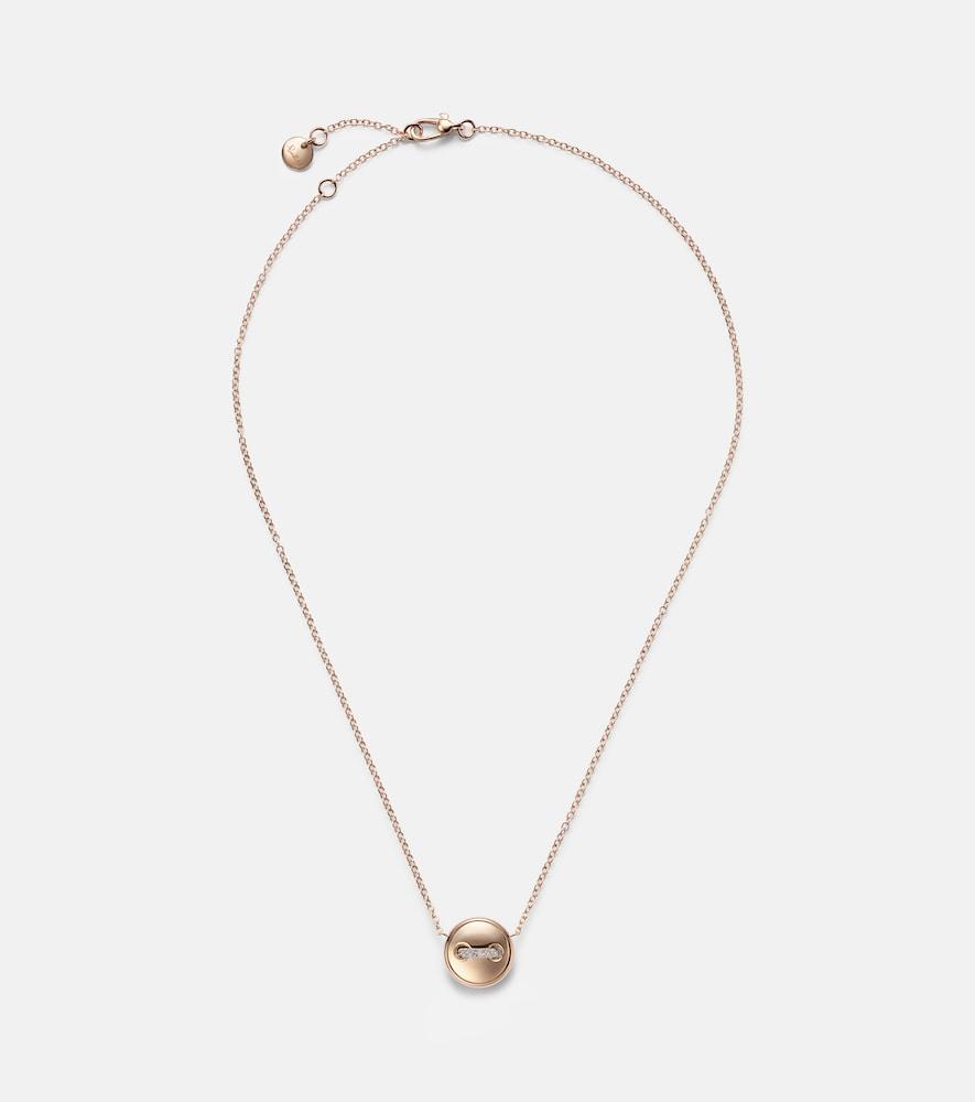 pomellato pom pom dot 18kt rose gold pendant necklace with turquoise and diamonds