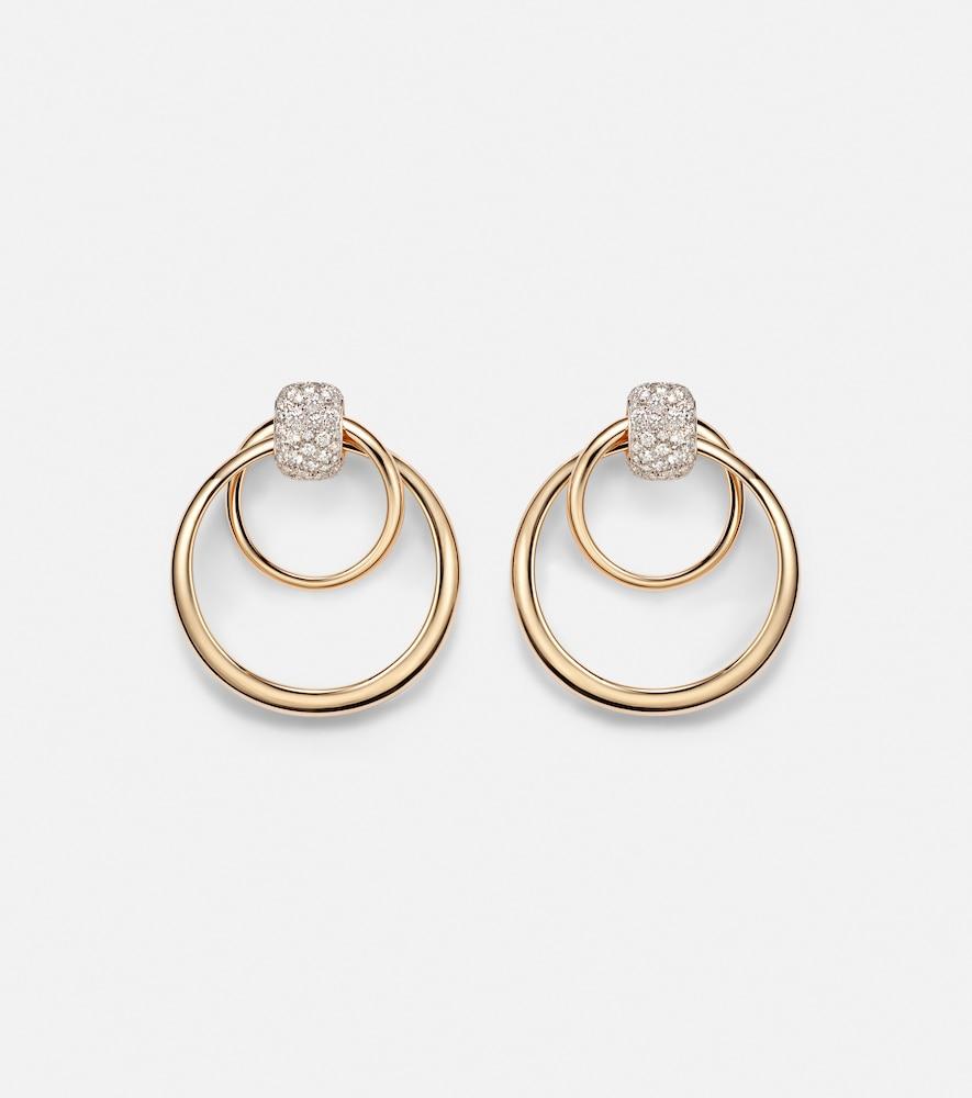 pomellato pomellato together 18kt rose gold hoop earrings with diamonds