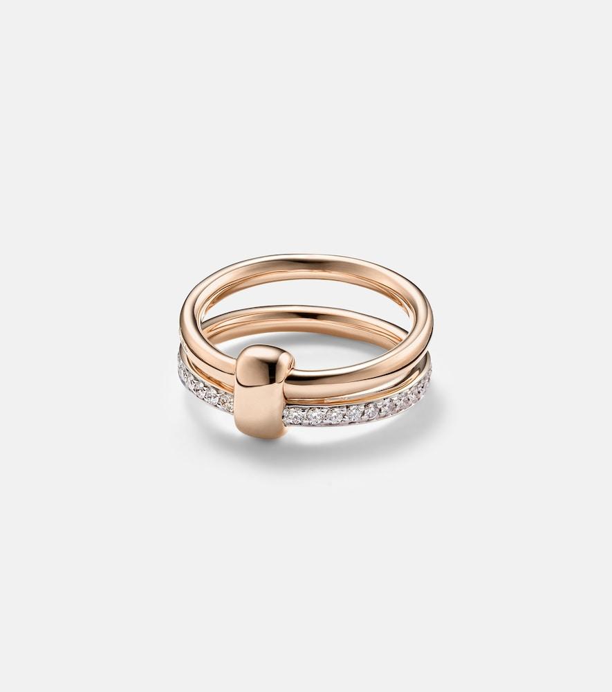 pomellato pomellato together 18kt rose gold ring with diamonds