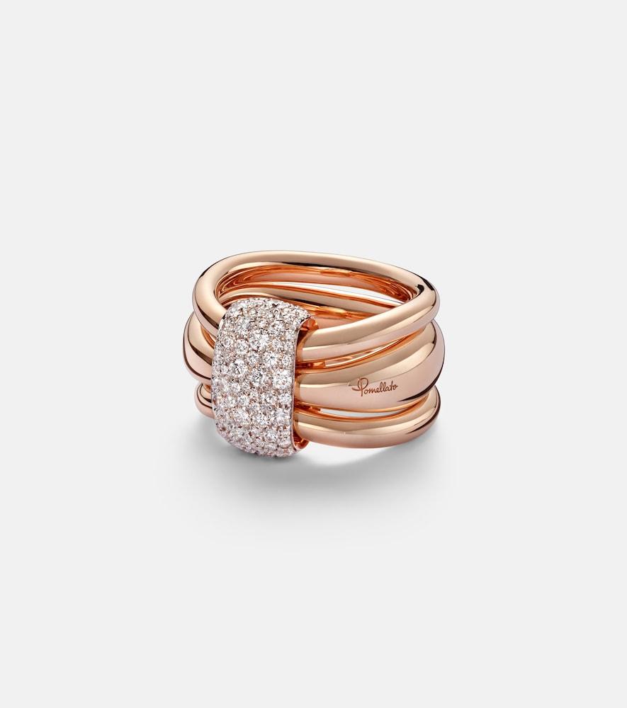pomellato pomellato together 18kt rose gold ring with diamonds