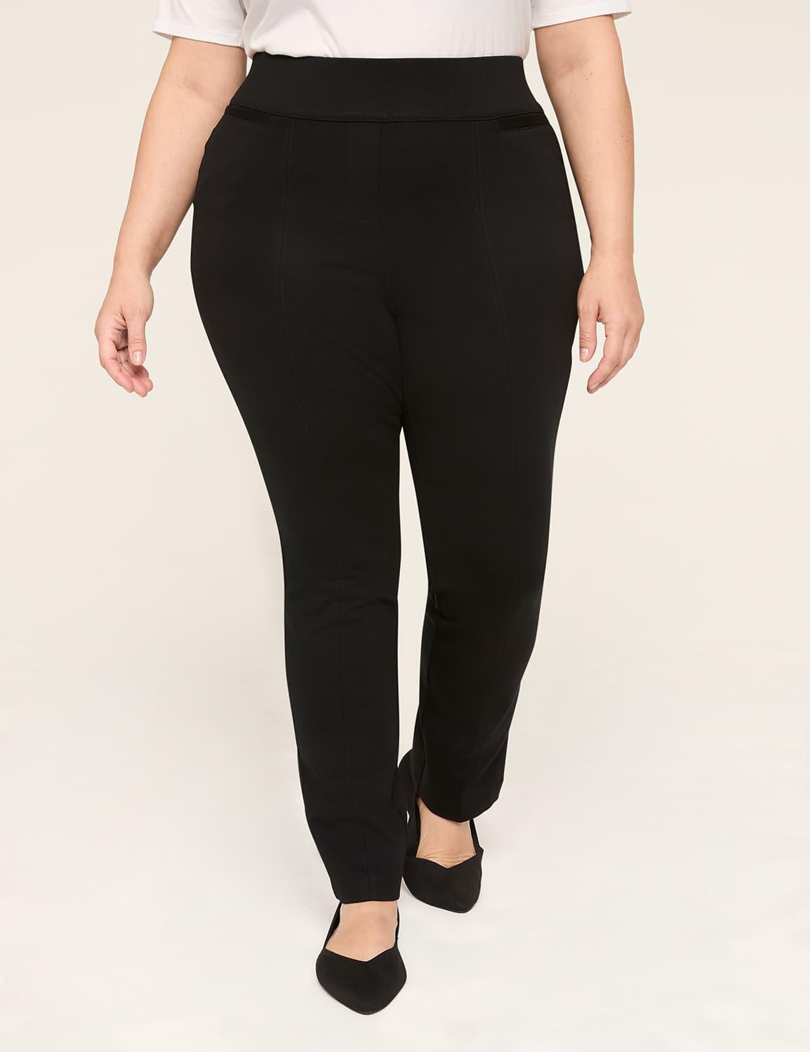 ponte pull-on high-rise straight leg pant