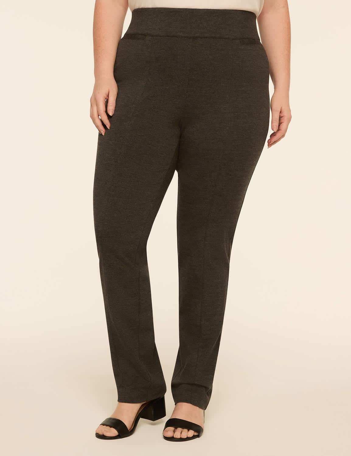 ponte pull-on high-rise straight pant