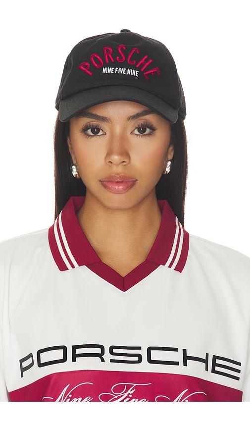 porsche x revolve hat in black.