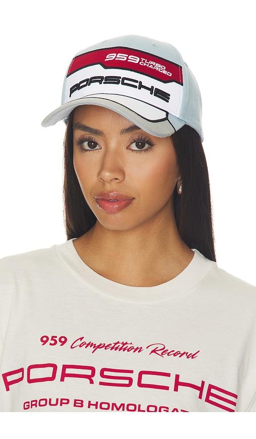 porsche x revolve racer hat in blue.