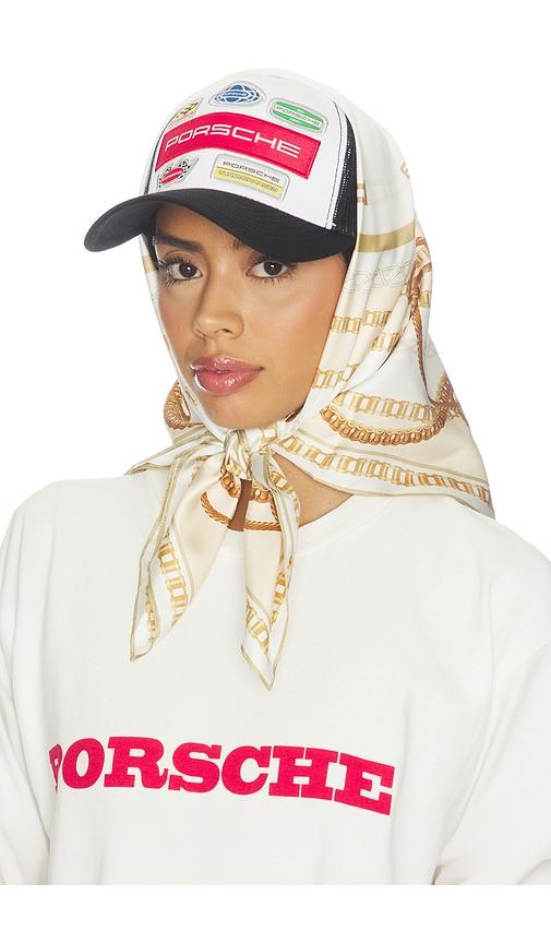 porsche x revolve the shift scarf in cream.