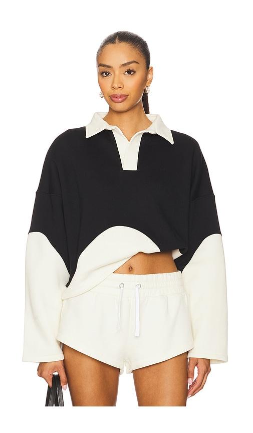 port de bras wave sofia sweater in black,white. - size m (also in s, xl, xs)