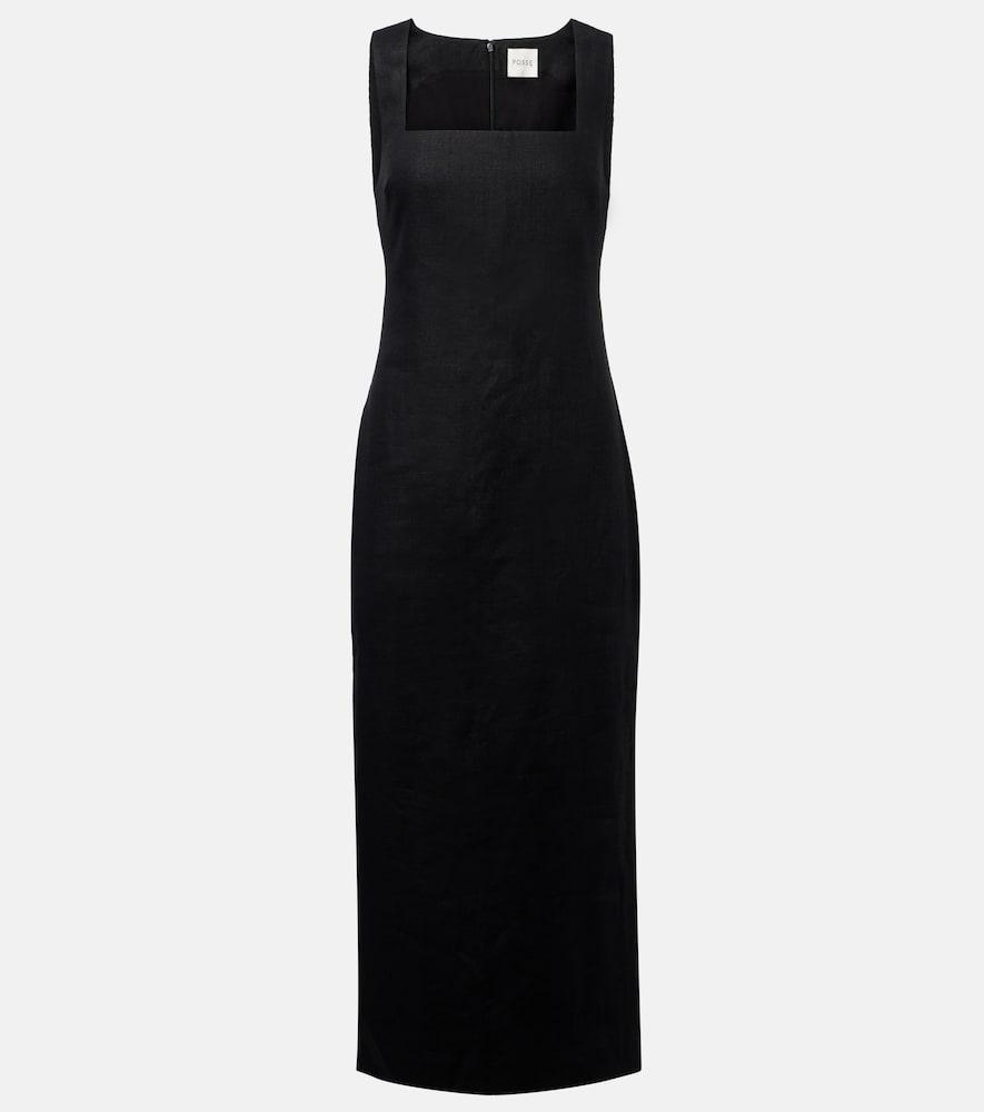 posse alice linen maxi dress