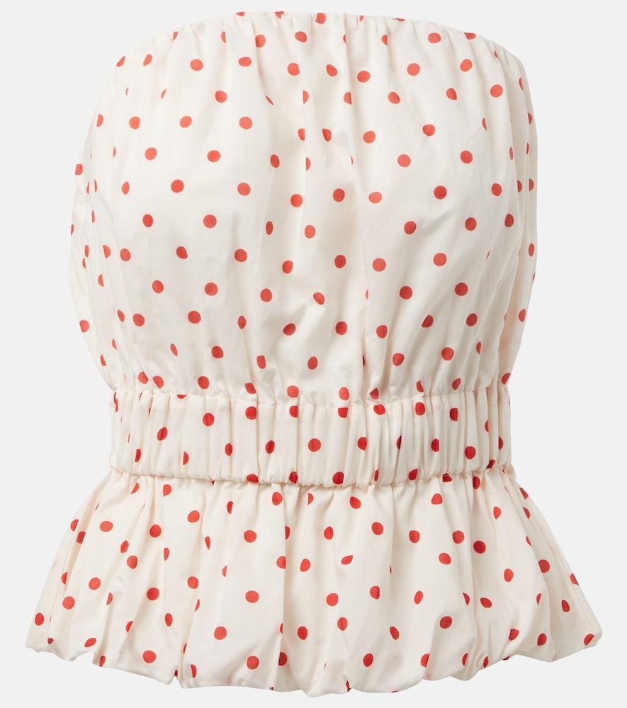 posse aurelia polka-dot linen top