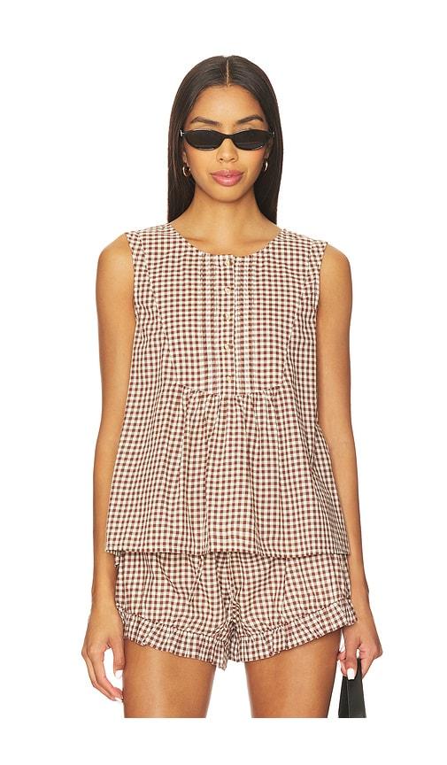 posse callie blouse in brown. - size xs (also in xxs)
