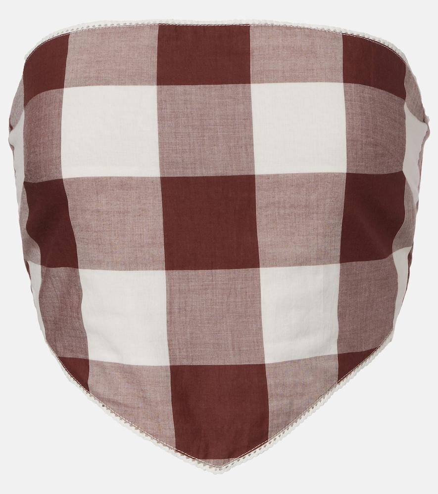 posse callie gingham cotton crop top