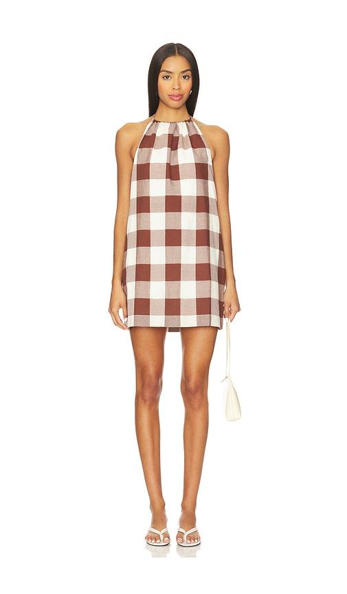 posse callie mini dress in brown. - size l (also in s, m, xl)