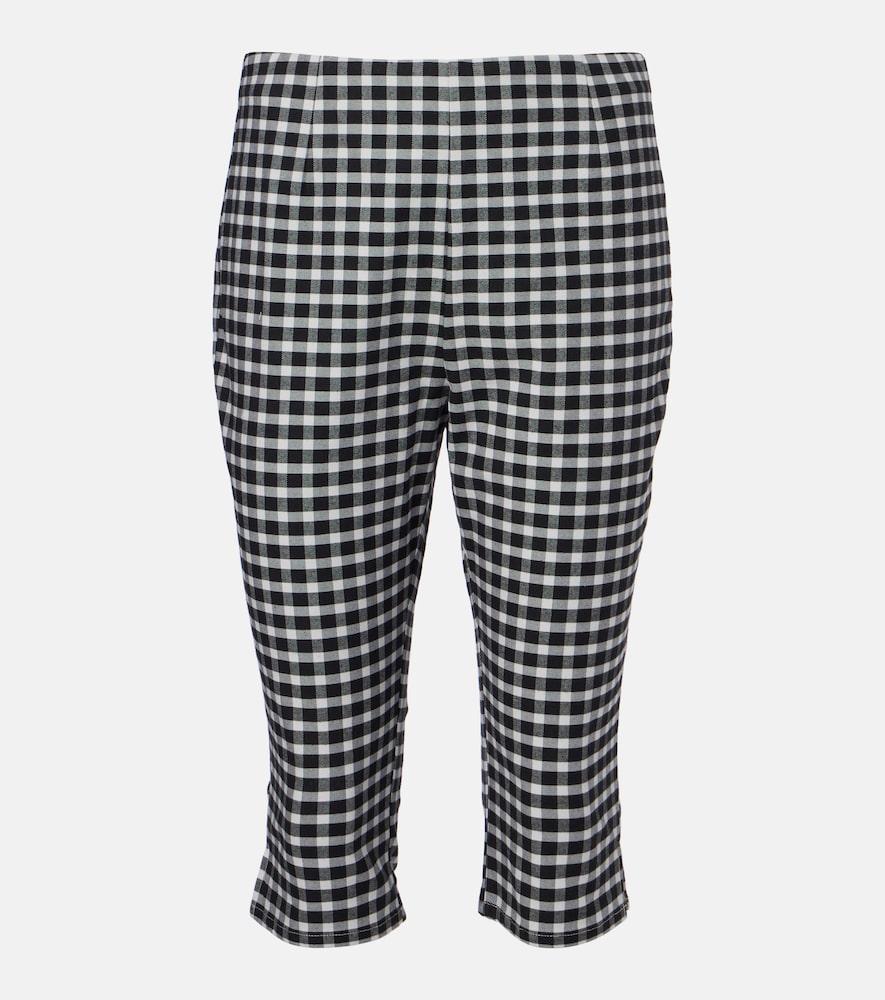 posse chiara gingham cotton-blend capri pants